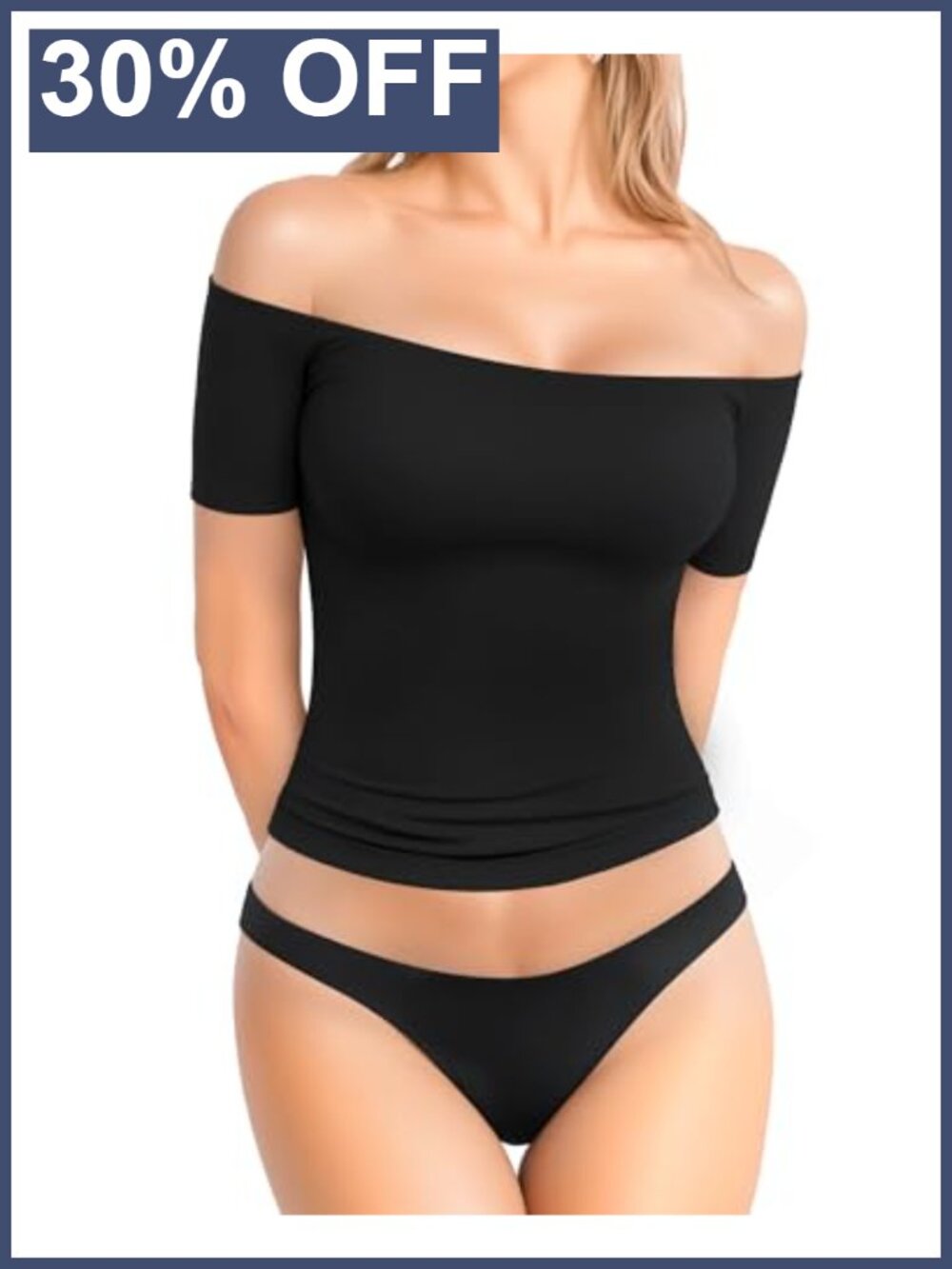 Off Shoulder Tops for Women Sexy Short Sleeve Fitted T-Shirt